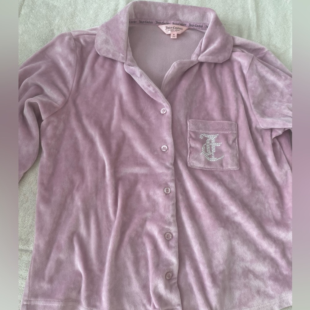 Juicy Couture Lilac Velour Button-Up Shirt